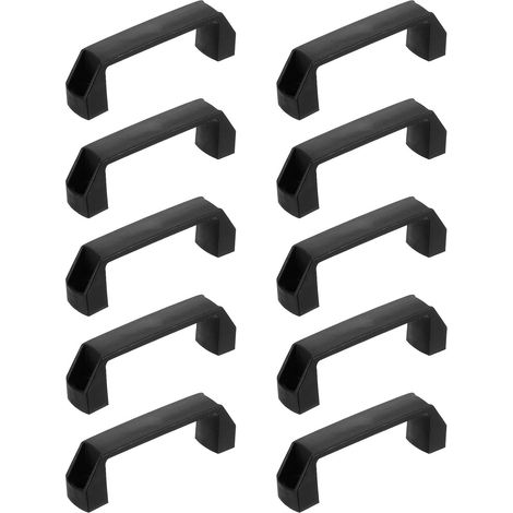 Poignée De Tirage Rectangulaire En Plastique Noir 10 Pack 115mm/4.5 Inch Distance Entre Les Trous, Pour Tiroirs Valises Équipements Mécaniques Garages (1/5)