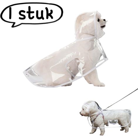 Imperméable pour chien - Poncho avec protection ventrale, convient aux chiens de petite et moyenne taille - Imperméable pour animaux - Taille 2XL - Transparent (1/5)