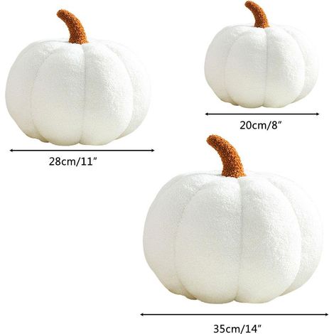 Künstlicher Kürbis, niedlicher Plüschkürbis, Herbsternte-Kuschelkürbis, Halloween- und Thanksgiving-Dekorationen, Fotorequisiten (1/5)