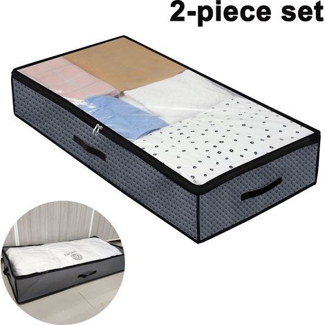 Borsa portaoggetti morbida da riporre sotto il letto con divisori rimovibili (set da 2), in tessuto resistente.