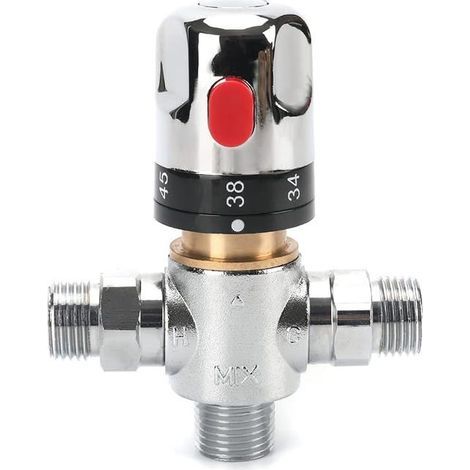 Thermostatic mixer tap, 4-point hot/cold water mixer, Celsius scale, in solid brass. (1/5)