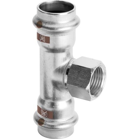 Viega Temponox Té 810870 18 x Rp 2000 /2 x 18 mm, acier, inoxydable, filetage Rp, SC-Contur