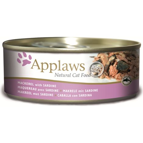 Applaws Premium Nassfutter für ausgewachsene Katzen, Makrele & Sardine in Brühe, 156 g