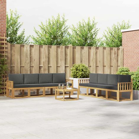 vidaXL Outdoor-Sofagarnitur 9 Stk. Weiß und Anthrazit (1/5)