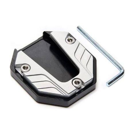 (Argent) Trépied latéral universel pour moto, extenseur de tarte, plaque d'almohadilla de tarte, support de pierre modifié maxpower (1/4)