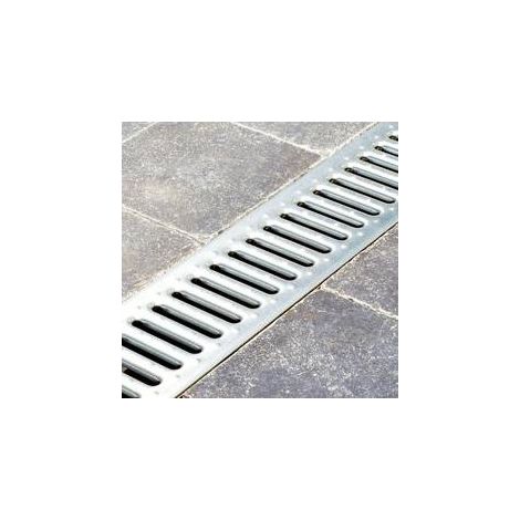 Grille de rénovation pour caniveau de jardin 130mm – Acier galvanisé – Compatible anciens caniveaux 10cm – Classe A15 pour usage piéton – ACO