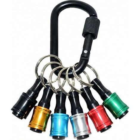 6 pièces porte-embouts mousqueton coloré adaptateur embouts hexagonaux de rangement (1/5)