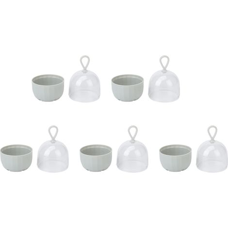 5 boîtes de rangement pour éponges maquillage, transparentes, anti-poussière, avec cordon de suspension (1/5)