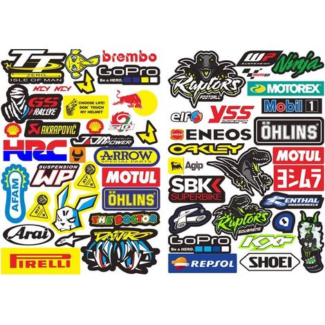 2 Feuilles Autocollant Voiture Moto Humour Casque Stickers Tuning Velo Personnalisé Sport Motocross Convient Aux Motos, Vélos de Course, Bicyclettes, Skateboards et Casques (1/5)