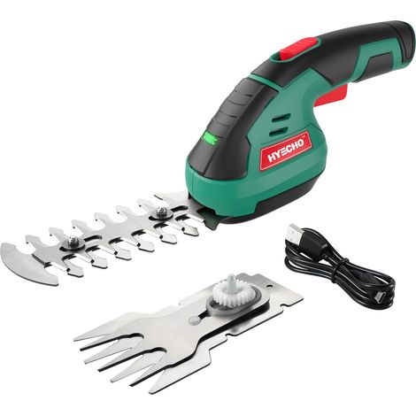 Taille Haie sans Fil, Taille Haie 2 en 1, Batterie Intégrée 7,2 V 2 Ah, 2 Lames, Taille Haie électrique avec clé de Sécurité, Convient pour Le Désherbage et l'élagage des Arbres (1/5)