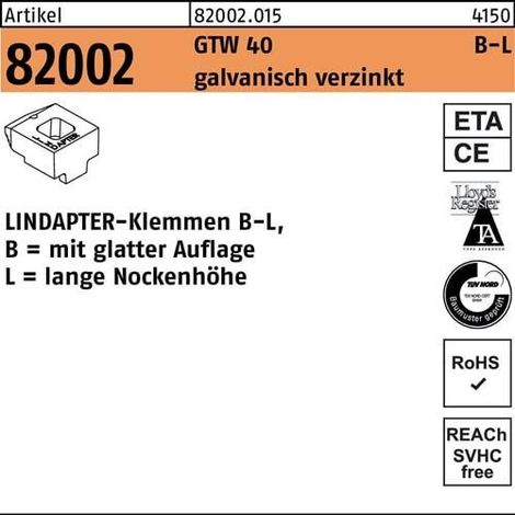 Klemmen  R  82002  GTW  40  LM  10/7,0  galv.verz.  1  Stück  LINDAPTER (1/2)