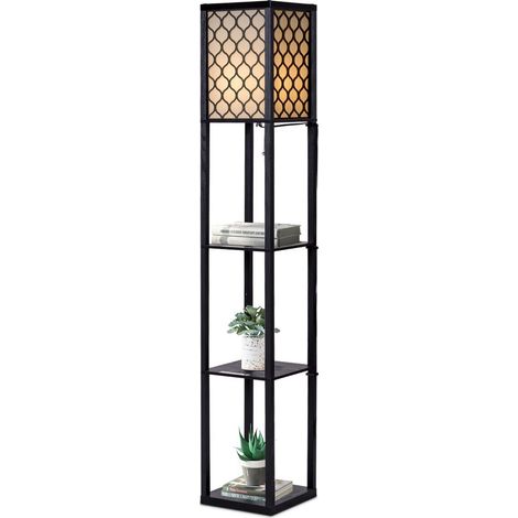 Floor Lamp Freestanding Bedside Lounge Light Lamp W/3 Tier Storage Shelves E27 (1/5)
