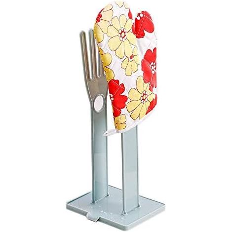 Support de rangement pour chiffons et gants de cuisine (bleu clair) (1/2)