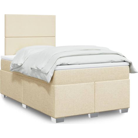 Boxspringbett mit Matratze Creme 120x200 cm Stoff