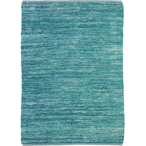 SKIN - Tapis en cuir tressé bleu clair 120x170 (1/4)