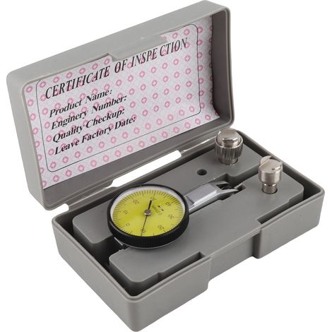 Kit d'outils de mesure avec comparateur à levier et levier de précision 0,01 mm et étui gris. (1/5)