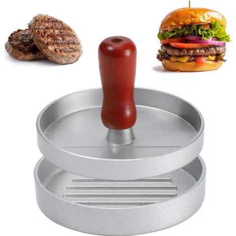 Prensa para hamburguesas de aluminio fundido，prensa antiadherente para hamburguesas，prensa de carne de alta calidad，para deliciosas hamburguesas (1/5)