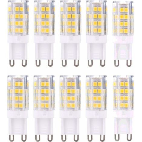 10er-Pack G9-LED-Lampen, warmweiß (3000 K), 5 W, entspricht 40 W Halogenlampe, 420 Lumen, nicht dimmbar