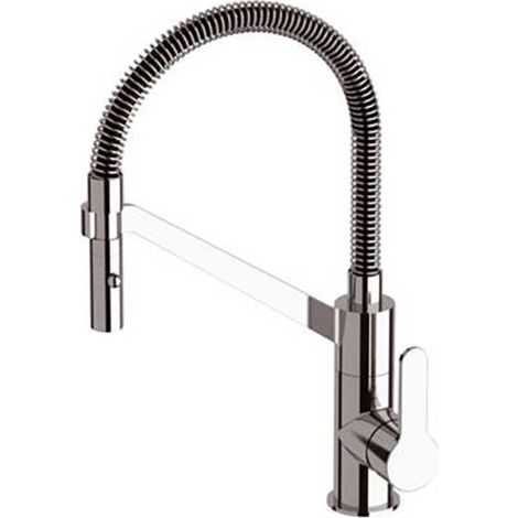 Miscelatore monocomando lavello di design con flessibile nero - serie winner (1/3)
