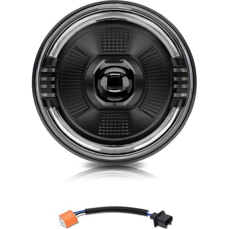 Runder, wasserdichter 7-Zoll-LED-Scheinwerfer (1 Stück) mit Abblend-/Fernlicht, Tagfahrlicht und Blinkern, kompatibel mit Jeep, Chevy, Ford, Land Rover und Hummer. (1/3)