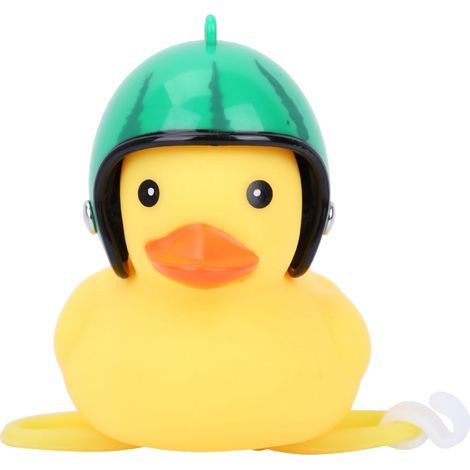 Canard Jaune Mignon avec Casque pour Motocyclette ou Vélo, Décoration Étoile Marron (1/5)