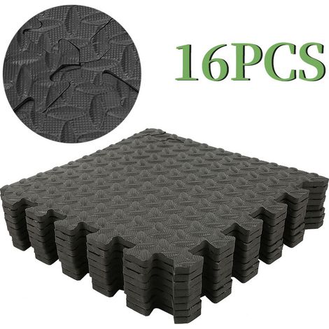 – Tapis de sol puzzle 16 dalles en mousse EVA – Antidérapant et imperméable – 30cm x 30cm – Pour gym et musculation (1/5)