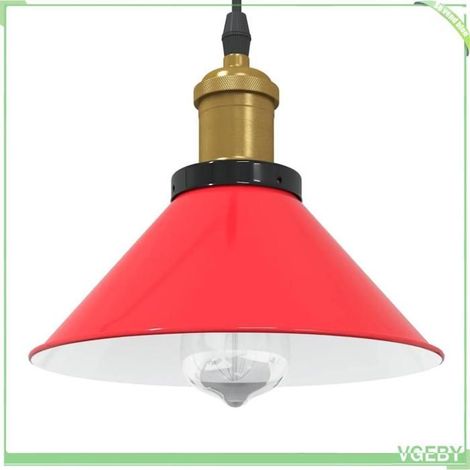 4103449 Lampe suspendue réglable hauteur E27 rouge brillant 22cm métal (1/5)