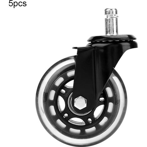 Roulettes pour Fauteuil de Bureau Universelles, Roues Silencieuses de Remplacement, Lot de 5 Pièces, Compatibles avec Chaises de Bureau (1/5)