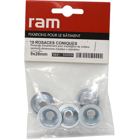 10 Rosaces coniques - hauteur 9mm - diamètre 28mm - RAM (1/4)
