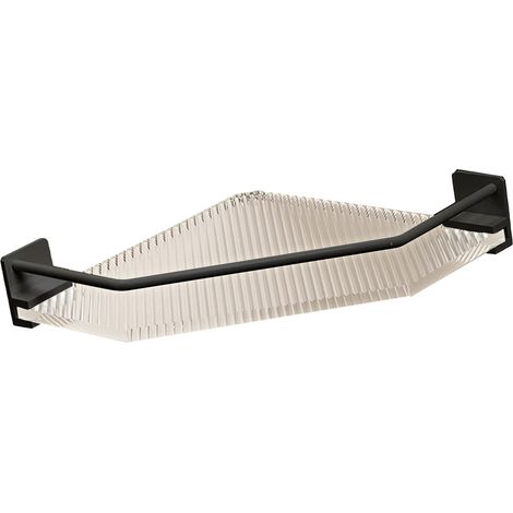 Étagère de douche d'angle en acrylique, sans perçage, grande capacité, pour salle de bain, dortoir, cuisine, triangle, noire, simple couche. Organisateur de douche pour salle de bain, dortoir, cuisine