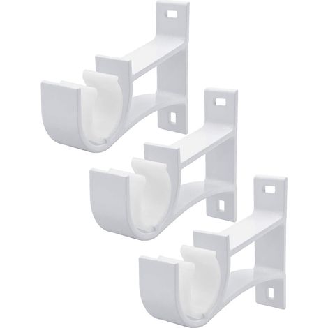 Support Pour Rideau Double - En Acier Solide Épais - Fixation Murale - Noir - Lot De 2