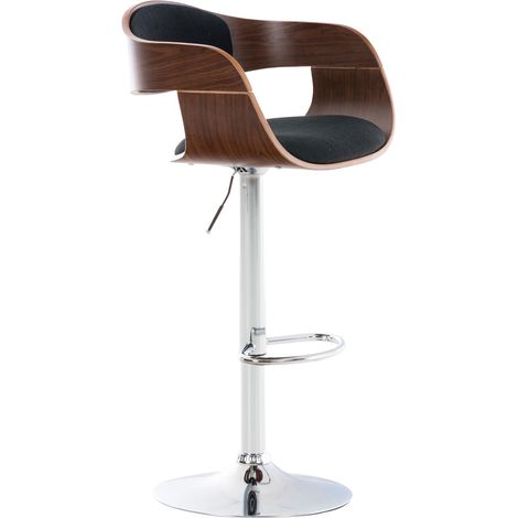 Sgabello da bar x1 design scandinavo in tessuto nero e struttura in legno color noce 100005044