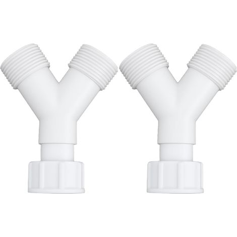Lot de 2 connecteurs répartiteurs en Y 3/4 pour tuyau d'eau pour machine à laver, sèche linge, lave vaisselle (1/5)
