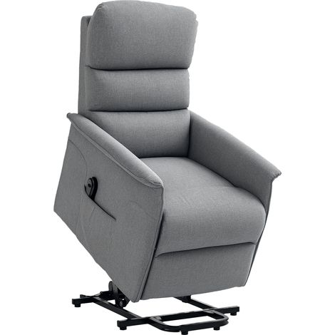 Grey Electric Riser Recliner Armchair with Footrest for Ultimate Comfort and Support
