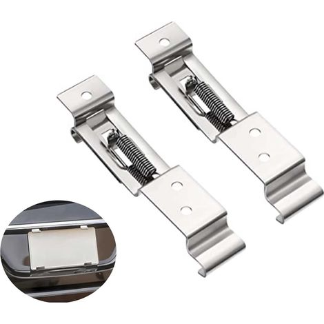 Lot de 2 clips de plaque d'immatriculation en acier inoxydable pour remorque, moto, voiture, caravane (1/5)