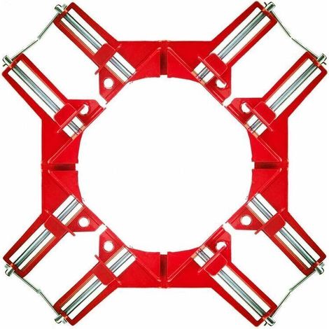 90 Degrés à Angle Droit Pince, 4Pcs Machoire Etau D'Angle Reglable à Bois Ensemble, Serre Joint Angle Rouge Pour Cadre Multi Photo Wedge Menuiserie Soudure (1/4)