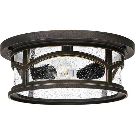 Elstead Marblehead - 2 Light Flush Mount - Finitura bronzo palladiano, E27 (1/2)
