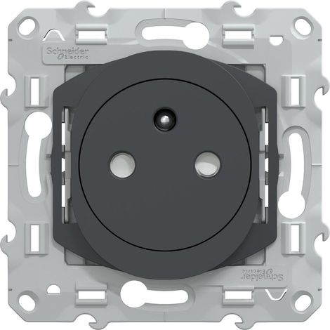 Enchufe empotrable con toma de tierra Ovalis, SCHNEIDER ELECTRIC, color antracita. SCHNEIDER ELECTRIC (1/5)