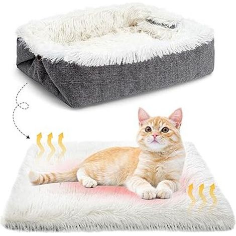 2-in-1 Katzenkorb und Haustierbett für kleine Hunde, weich, faltbar und waschbar – bequemes Nest für Welpen und Katzen