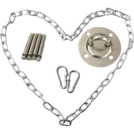 Accessoires De Chaise Suspendue pour Hamac Utilisation Intérieure Et Extérieure Chaîne 1,5 m en Métal Robuste Kit Fixation Balancoire Hamac Sécurisé (1/5)