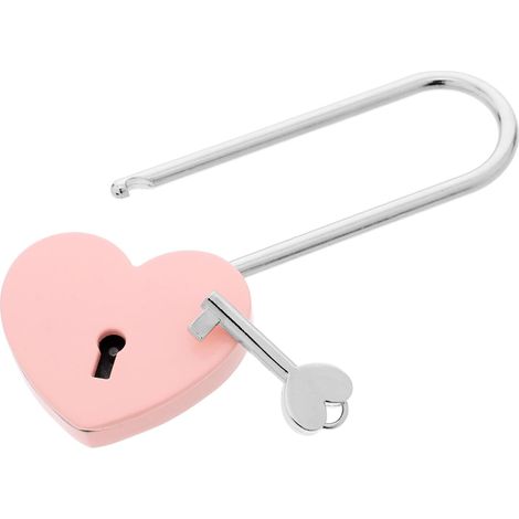 en forme de c ur pour couples mini cadenas en m tal avec cl (1/5)