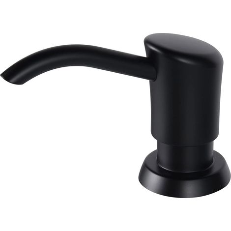 Kitchen sink soap dispenser with a large 500ml bottle, durable, easy to clean, 360° rotating pump head, practical and versatile solution, black (1/5)