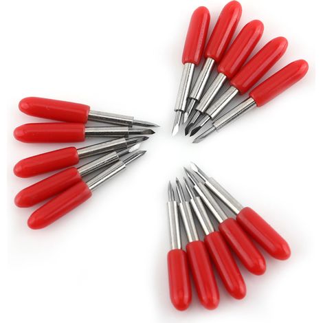 15 lames de découpe, couteau à 45° pour traceurs de découpe vinyle, capuchon rouge (1/5)