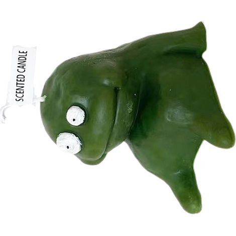Bougie en forme d'homme en argile, bougie parfumée de dessin animé, bougie souvenir drôle, moche et mignonne, grosse verte (1/5)