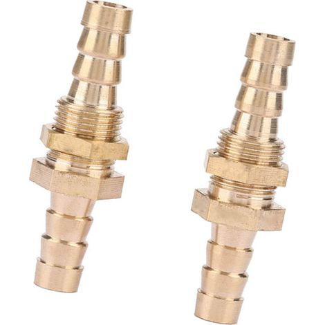 pièces Raccord de tuyauterie en laiton à embout cannelé pour cloison, adaptateur de connecteur (8 mm) (1/5)