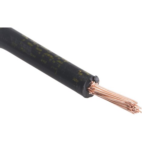Fil électrique RS PRO, 50 2,5 mm² 13 AWG, 750 V, Zéro halogène Noir, 100m ( Prix pour Bobine de 100 Mètres ) (1/2)