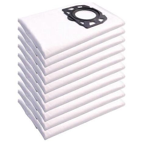 LAN Lot de 10 sacs à poussière pour aspirateur Kärcher WD4, WD5, WD6, WD5P, WD6P, MV4, MV5 et MV6 (pièces de rechange). (1/5)