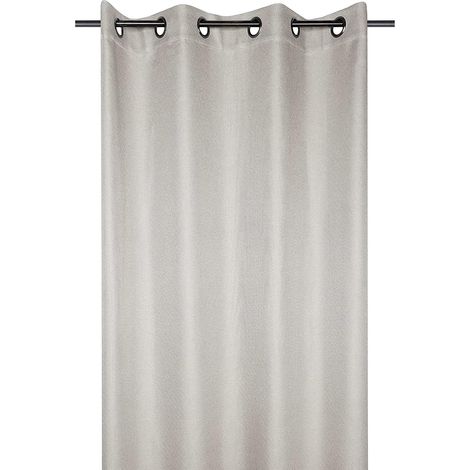 Rideau Occultant - modèle Copenhague avec Œillets pour Salon ou Chambre - Taille 140 x 260 Ecru - Rideau de Fenêtre ou Dressing Obscurcissant et Isolant - Idéal pour Maison (1/5)