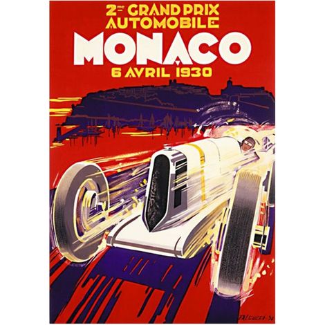 Affiche rectangulaire Monaco 1930