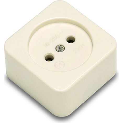 Base de superficie cuadrada 16a 250 v, blanca, retractilado